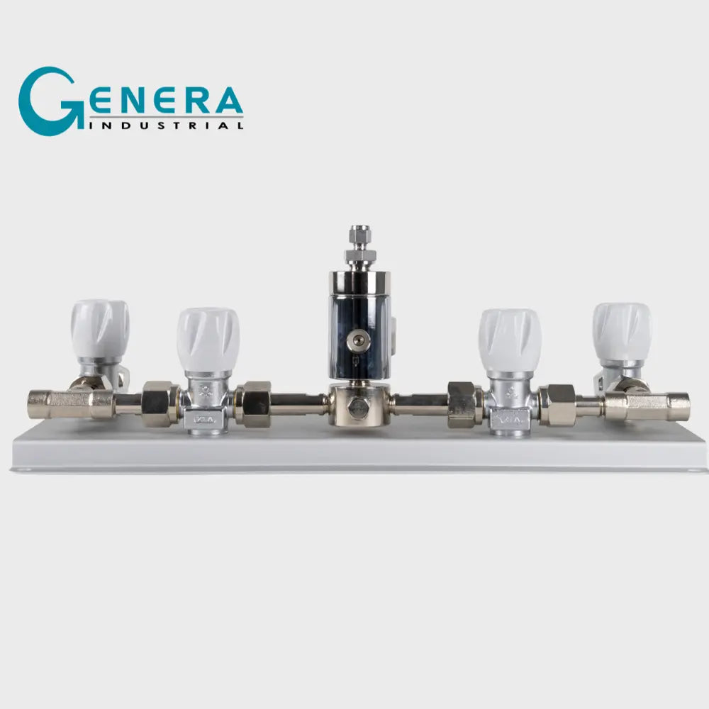 CENTRAL DE GASES MANUAL DOBLE MULTIGAS SERIE CM10SL DE IN 1/4" NPTF X OUT 1/4 OD BRCR CON VV DE SEGURIDAD