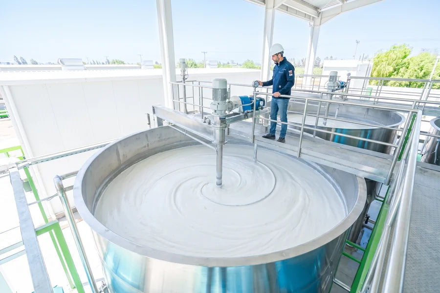 Punto de inyección de CO₂ aguas abajo del saturador de cal