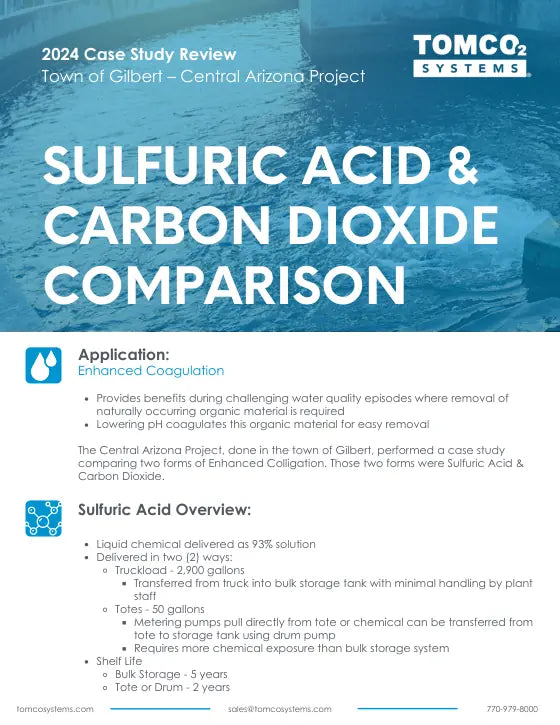 Primera página del estudio comparativo entre ácido sulfúrico y CO₂ en Gilbert, Arizona