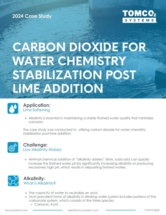 Primera página del estudio sobre alcalinidad y cal de TOMCO2 Systems